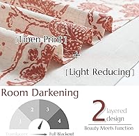 Vista 5 de jinchan Cenefa de lino opaca de doble capa para ventanas, tratamiento de ventana de cachemira para sala de estar, cocina, 18 pulgadas, bolsillo