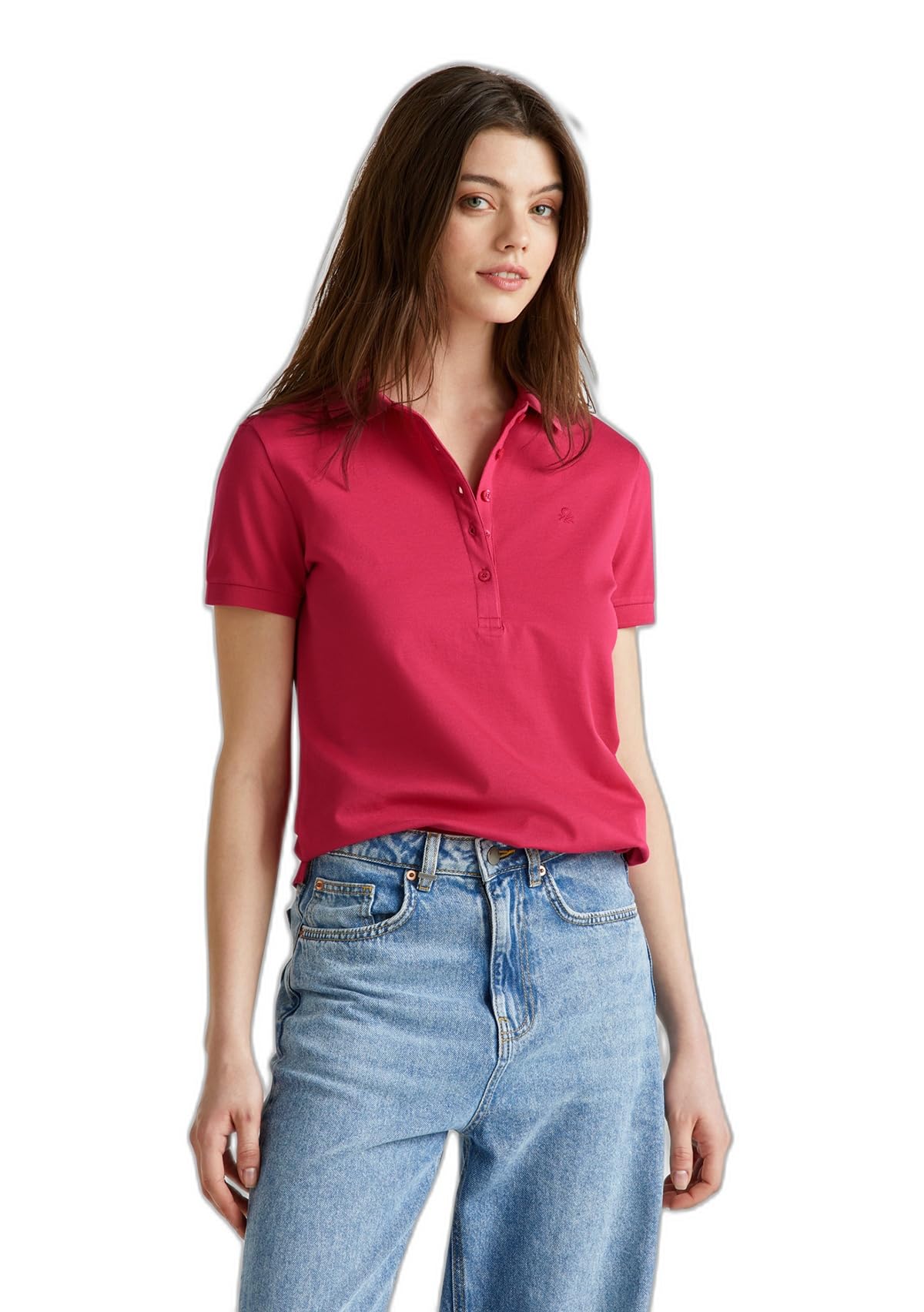 United Colors of Benetton Maglia Polo M/M 3tqjd300w Camisa de Polo Mujer (Pack de 1)