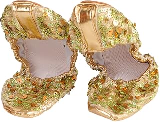PLAFOPE 1 Pair Girl Socks Ballet Dance Shoes Sparkly Ballet Shoes Ballet Turning Shoes Dancing Shoes Dancing Accessories Anti-Slip Shoes Round Plate Shoes Bride Makeup Earth Tones Golden
