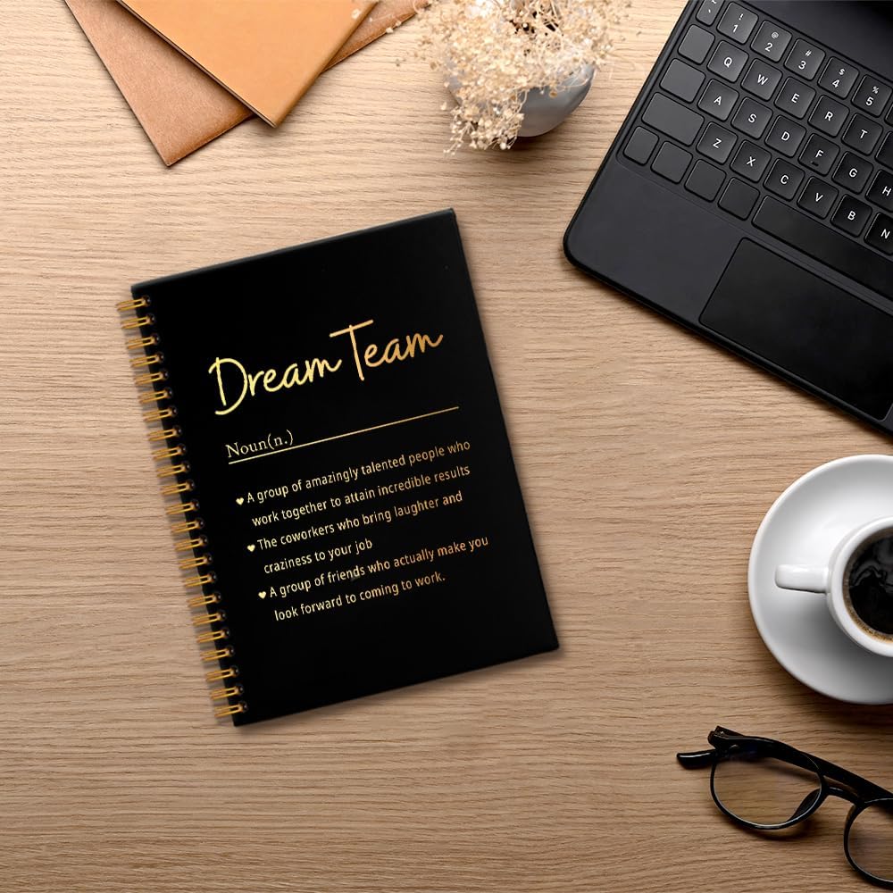 Dream Team Definition 160 Blank Pages Gold Foil Hardcover Spiral Notebook, Best Team Gifts for Team Teammate Work Bestie Coworker, Employee Appreciation Gifts, Team Member Thank You Gifts - Image 3