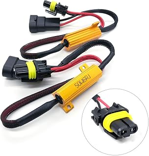 O-NEX 9006 LED Load Resistor Kit 50W 8ohm Headlight Bulb Relay Harness Adapter Anti Flicker Error Decoder Warning Canceller