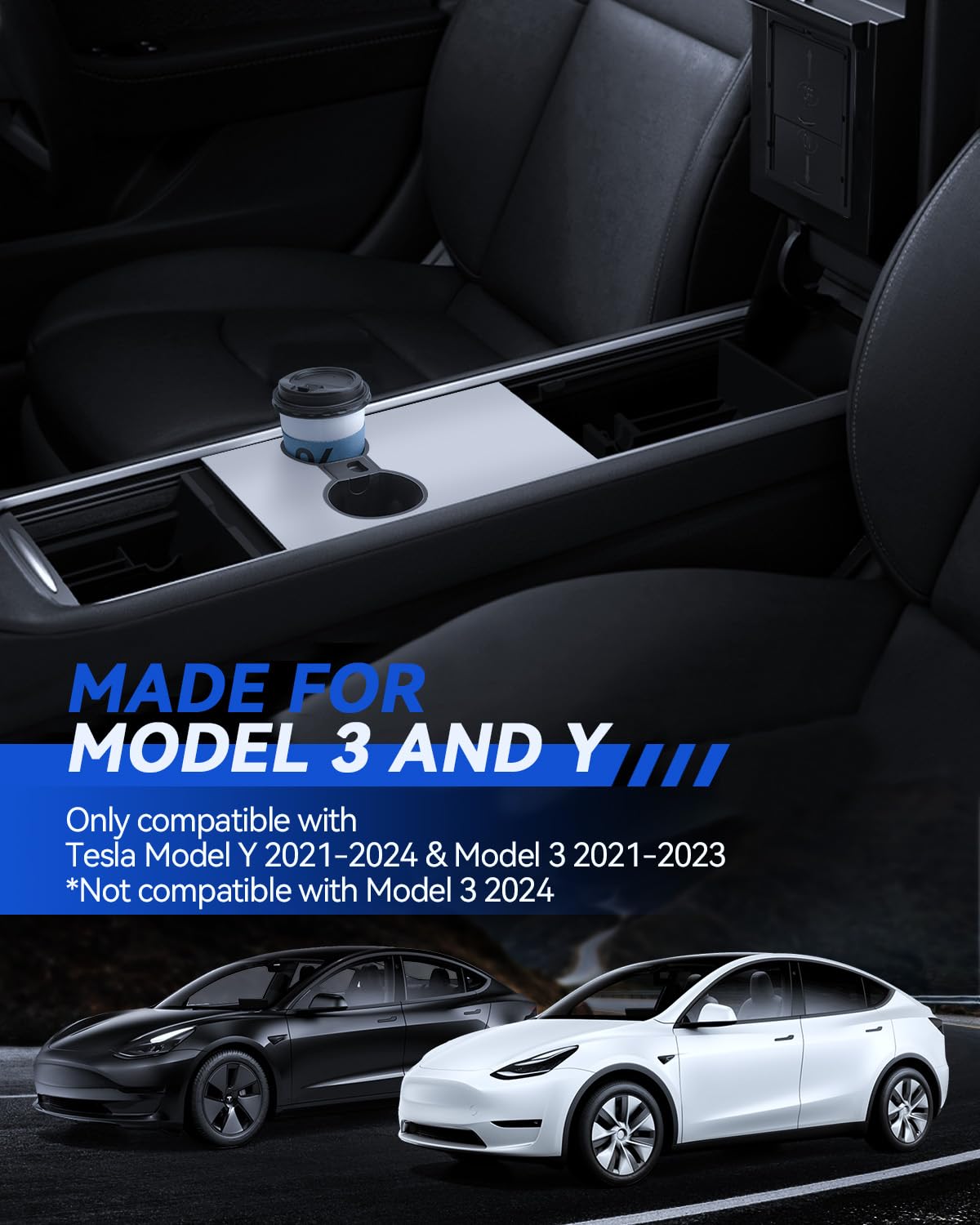 Akcesoria Tesla Y 2021-2024 Model 3 2021-2023 Organizer Konsoli Środkowej Schowek Podłokietnik