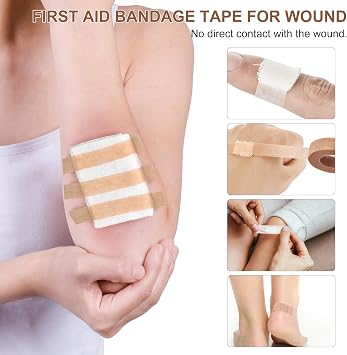 10 Rolls Nose Tape for Rhinoplasty Shaping Nose Bandage Micropore Thinoplasty Tape Hypoallergenic Medical Paper Tape for Wound Care Cosmetic (0.5 in x 10 Yd 5 Rolls White 5 Rolls Beige)
