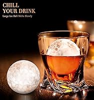 Vista 2 de Molde redondo para cubitos de hielo con tapa, máquina de bolas de hielo de esfera de 2.2 pulgadas, molde grande para cubitos de hielo para whisky