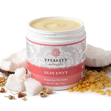 Vitality Extracts Skin Envy Essential Oil Balm - 6oz, Moisturizer, Beeswax, Vitamin A, Skin Care, All Natural, Coconut Oil