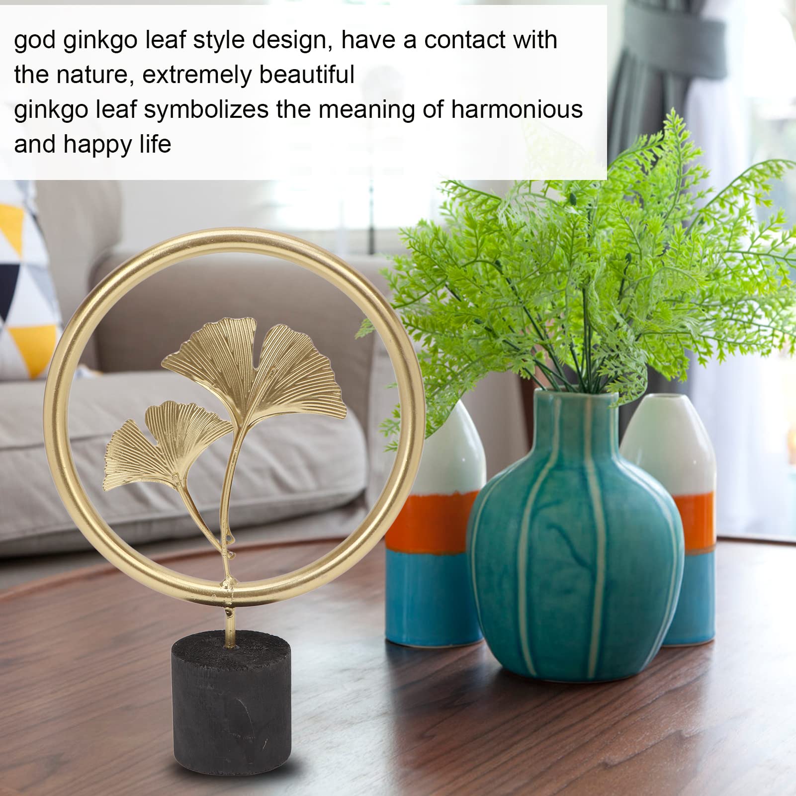 Amazon.co.jp: ARTSIM 抽象的な銀杏の彫刻 金銀杏の葉の装飾 クラフト