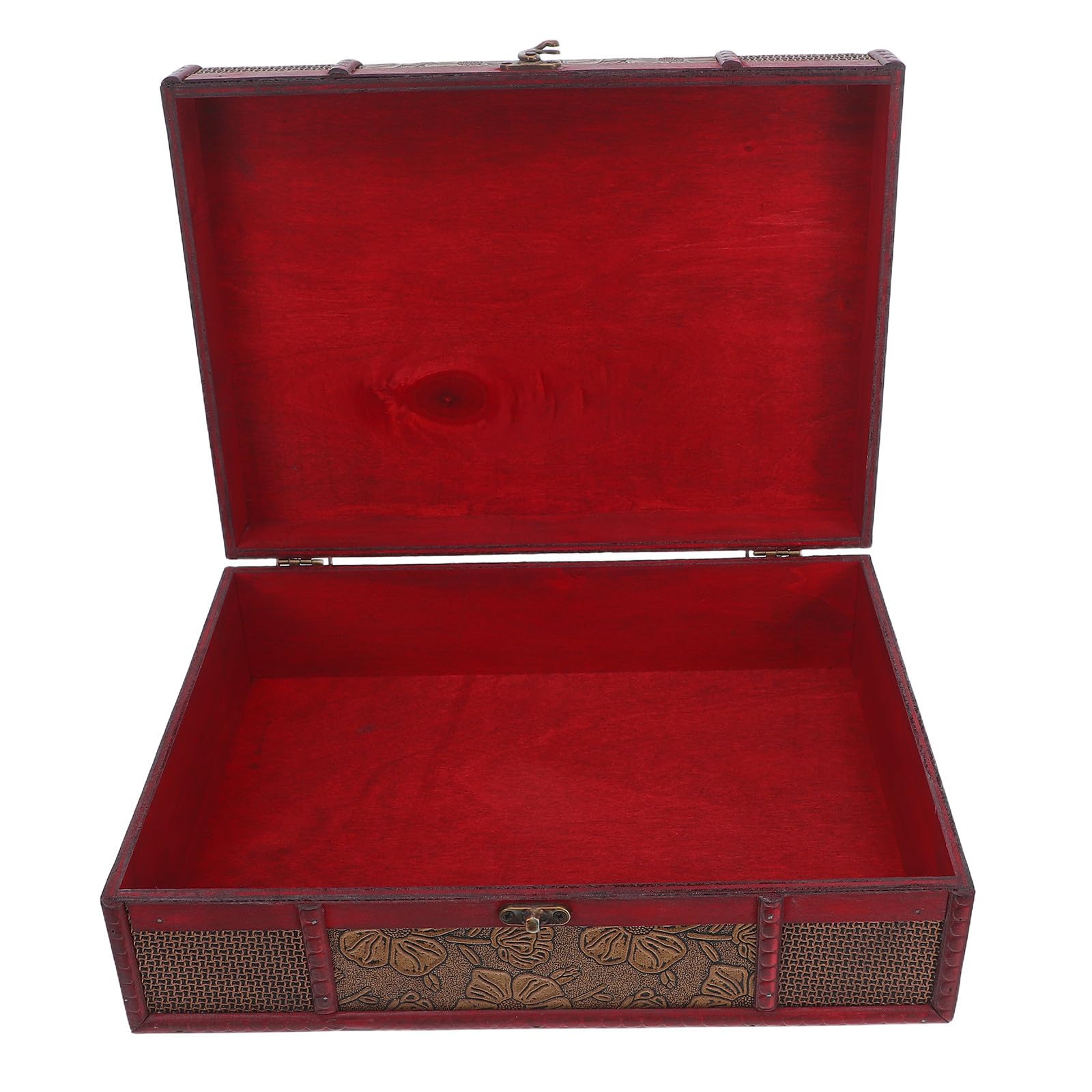 Boîte de rangement vintage en bois style rétro grand modèle de rangement bijoux bureau