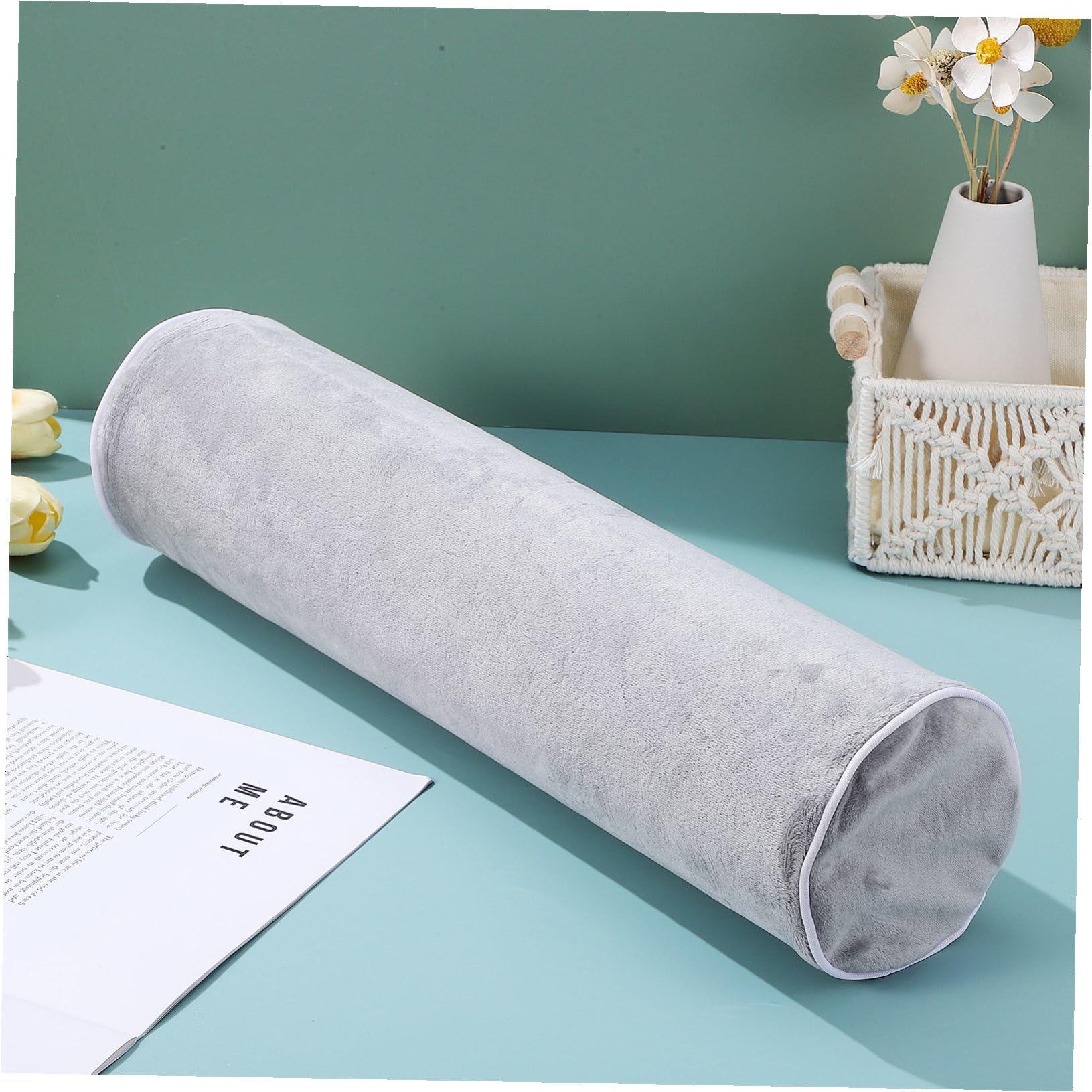 BESPORTBLE Oreiller Ergonomique Cervical Cylindrique en Mousse À Mémoire De Forme 17"X4" pour Voyage Et Soutien du Cou Coussin De Cale pour Fauteuil Et Lit