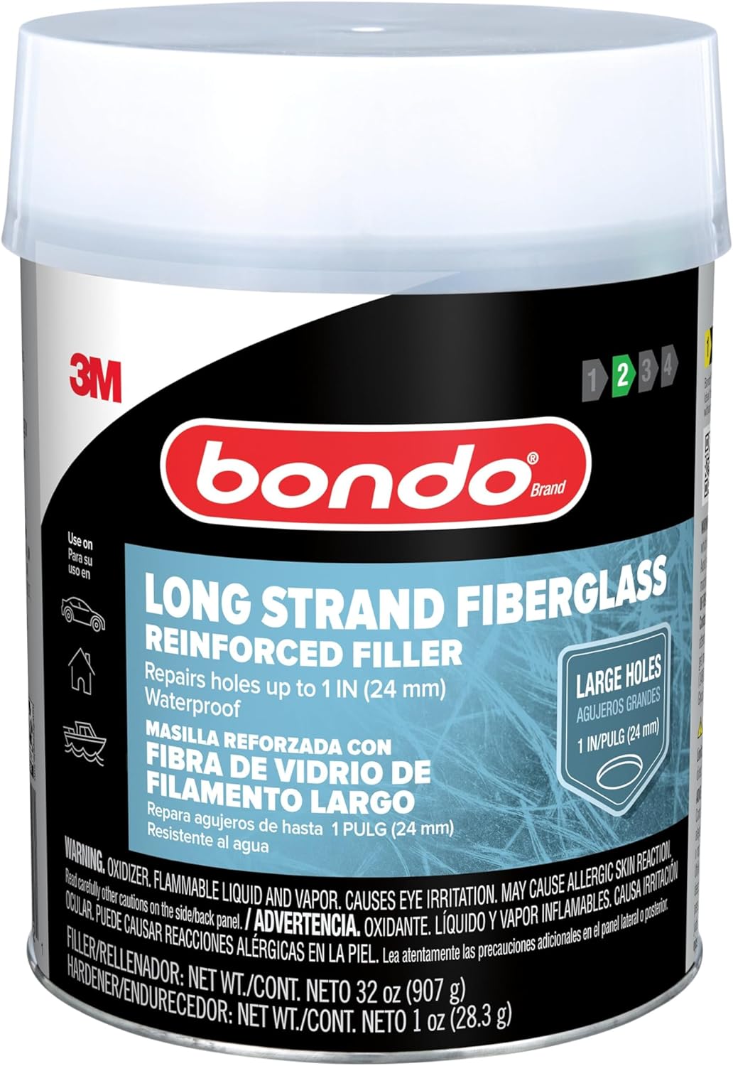 Bondo Bondo-Hair Long Strand Fiberglass Reinforced Filler, 00762, 1 Quart