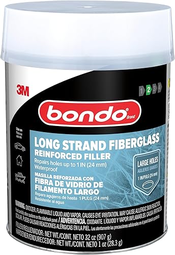 Miniatura 4 de Bondo Bondo-Hair - Relleno reforzado de fibra de vidrio de hilo largo, 00762, 1 cuarto de galón