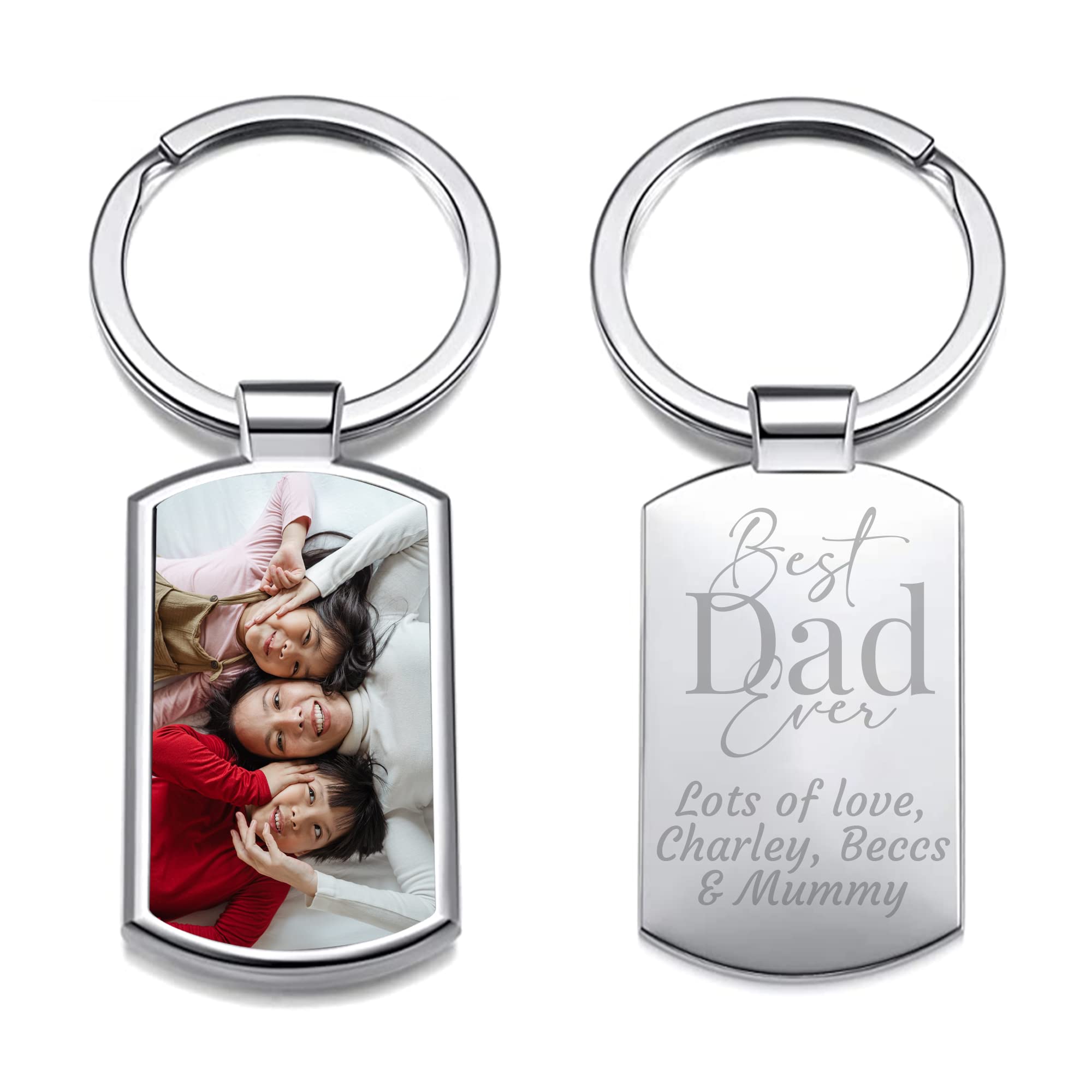 Print Maniacspersonalised Keyring Fathers Day Photo Engraved Text