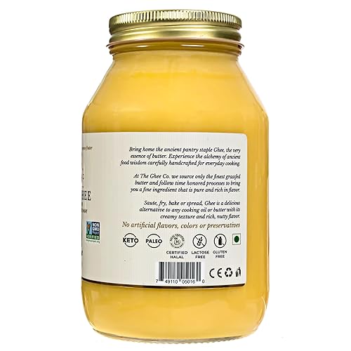 Miniatura 7 de The Ghee Co, Product- Ghee, 8 oz, tarro de plástico, fabricado con mantequilla de grado AA, ghee puro, mantequilla aclarada, mantequilla ghee