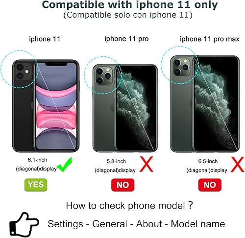 Miniatura 2 de TwoHead Funda tipo cartera para iPhone 11 con tarjetero y funda magnética desmontable para teléfono, funda de piel sintética para mujereshombres con