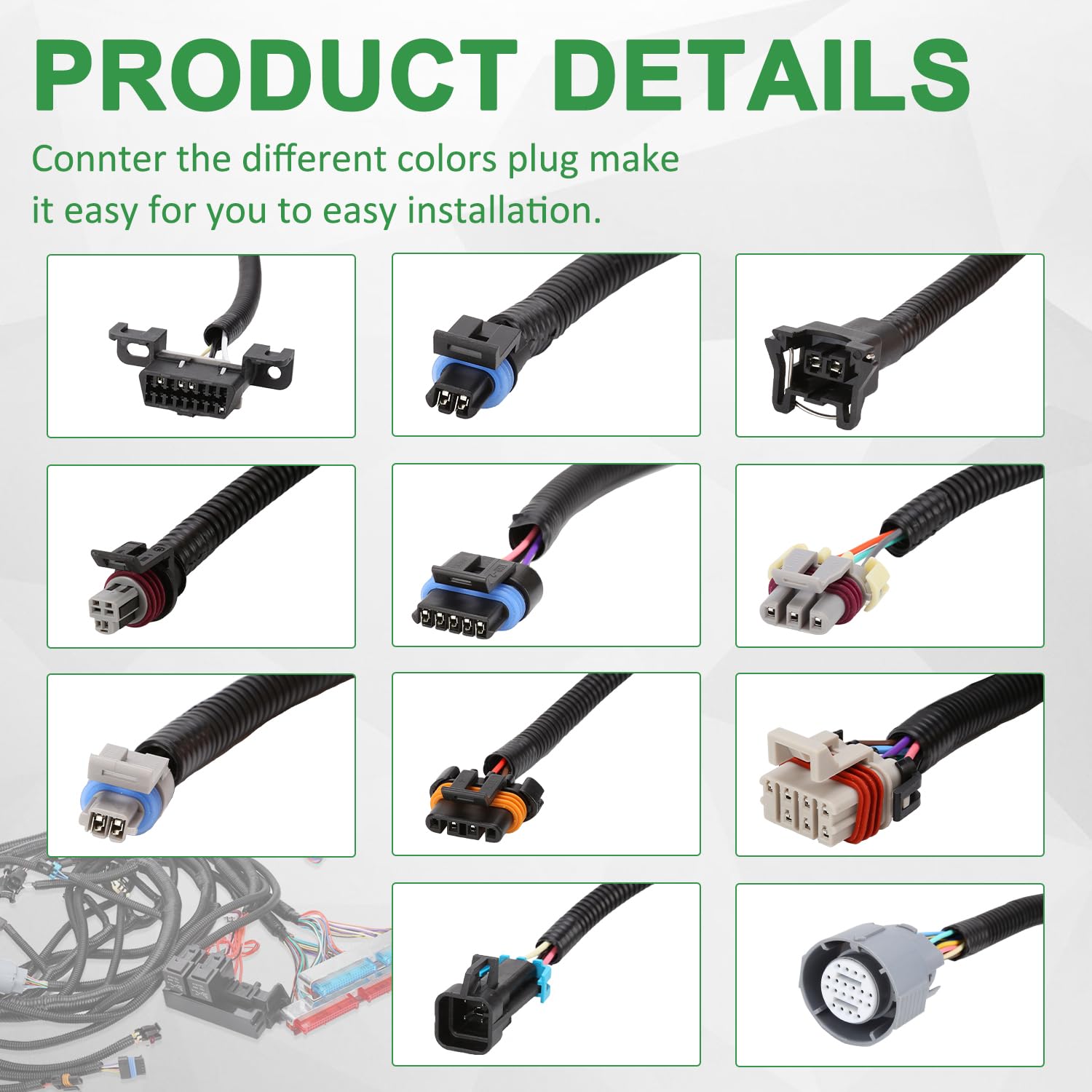 LS Swap Standalone Harness with 4L60E,Ls Engine Wiring Harness Compatible with 1997-2006 GM DBC LS1 4.8L 5.3L 6.0L Vortec Engines, Drive by Cable