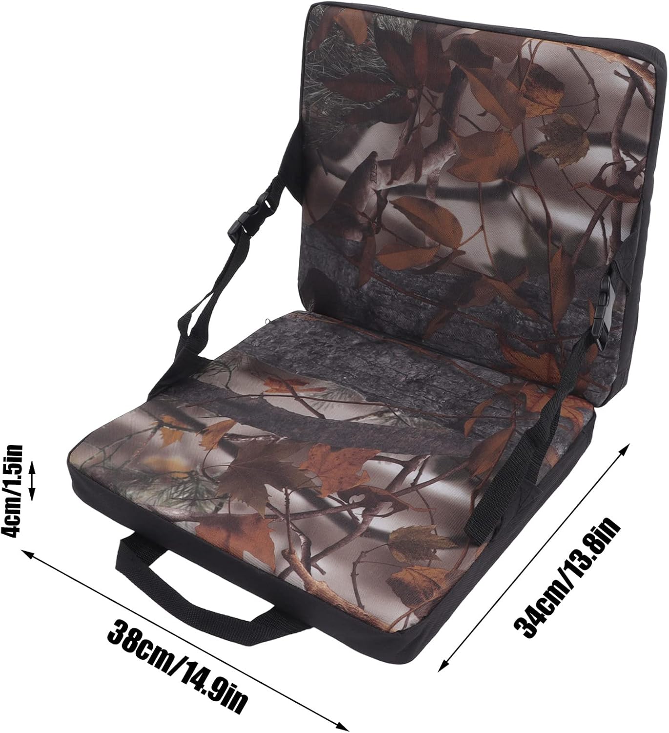 Topyond Hunting Seat Cushion, Folding Seat Cushion Pad, Outdoor Camouflage Seat Cushion with Storage Pockets, Suitable for Concerts, Stadiums, Camping, Fishing