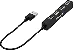 SABRENT USB hub, USB Adapter 2.0, 4 Port USB Extension with ON/Off switches, Multiple USB Splitter for SSD, PS4 PS5, PlayStation 5, Laptop, PC, Printer, MacBook, USB Stick, Notebook (HB-UMLS)