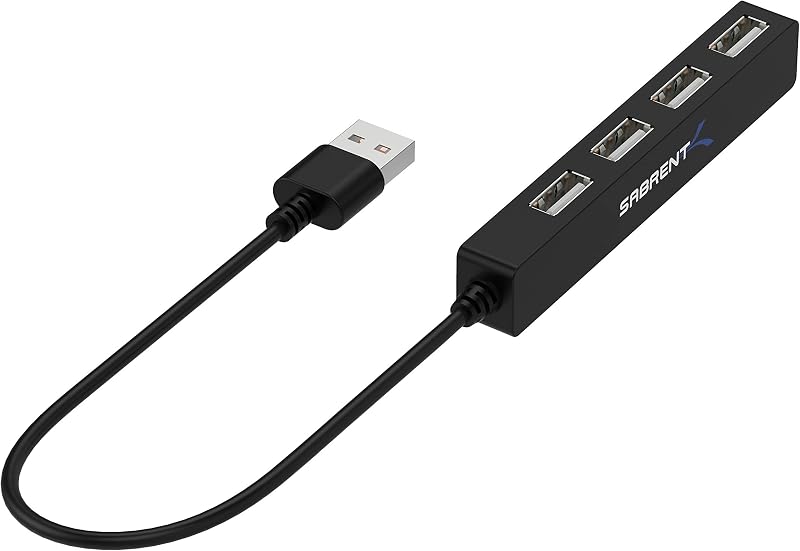 4-Port Portable USB 2.0 Hub for Laptop & Tablet (HB-MCRM) | Compact travel hub; 9.5-inch cable; for Ultrabook, MacBook Air, Windows tablet PC