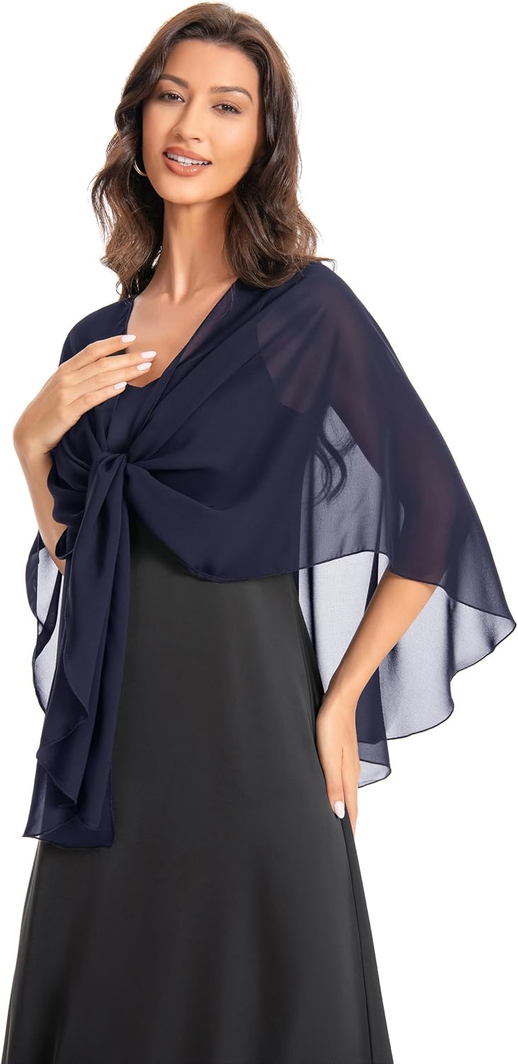 Shawls and Wraps for Evening Dresses Sheer Chiffon Women Elegant Soft Silky Scarf Scarve Wedding Bridal Stole - Image 3