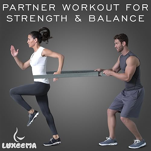 Miniatura 7 de Performance - Bandas de resistencia de 76 pulgadas de longitud extendida para entrenar | Banda de tela gruesa antideslizante extra larga de 3