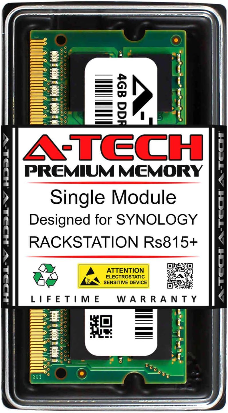 A-Tech 4GB RAM for RACKSTATION RS815+ | DDR3 1600MHz SODIMM PC3-12800 204-Pin Non-ECC Memory Upgrade Module
