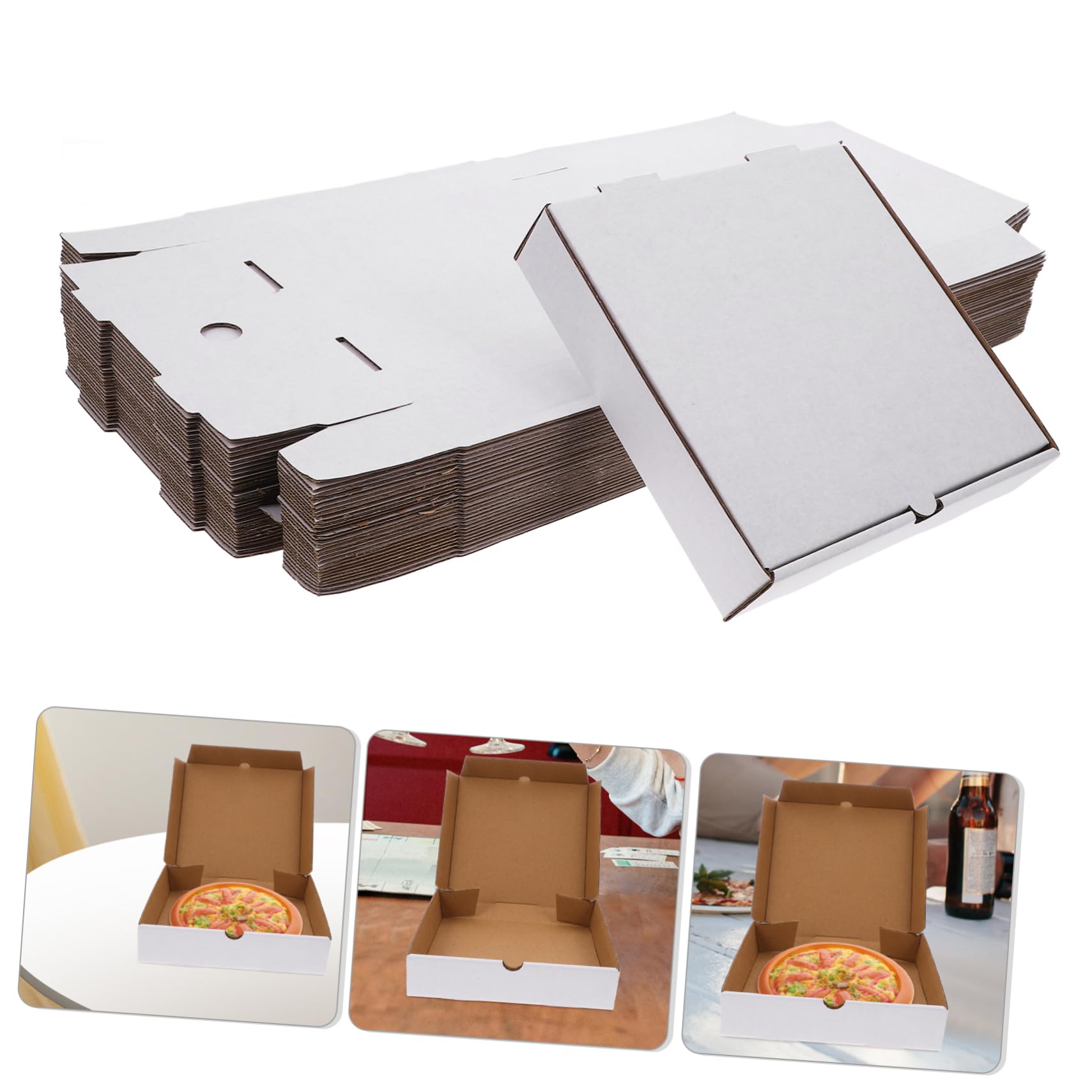 Homoyoyo Cajas de Pizza de Cartón Corrugado Color Claro 30 Piezas