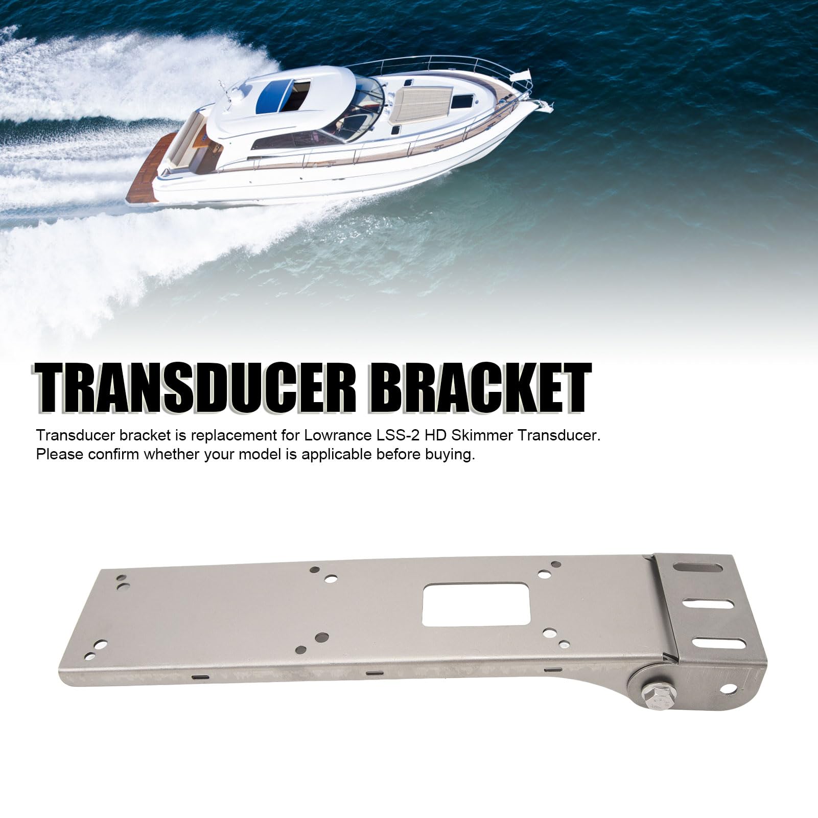 Bnineteenteam Soporte de montaje del transductor de popa, soporte del transductor 000 10874 001 Soporte de montaje del transductor robusto de repuesto para Lowrance Lowrance LSS‑2 HD Transductor