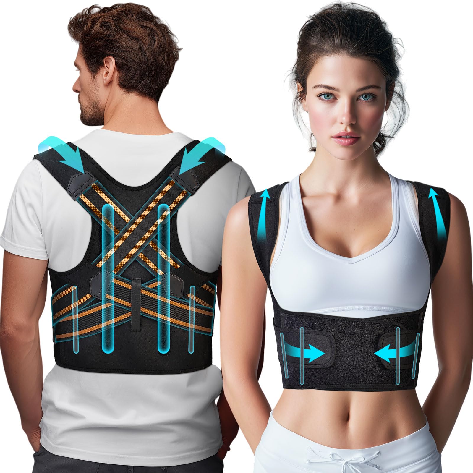 Posture Corrector for Men and Women Instant Back Straightener Adjustable Upper Back Brace Invisible Shoulder Brace Hunchback Corrector