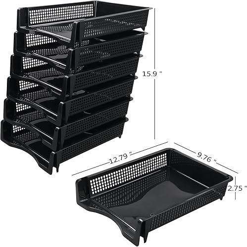 Miniatura 4 de Bandeja apilable del papel de oficina de 6 capas, bandeja apilable plástica de la carta