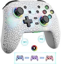 Game Controller Gamepad for PC/PS3/PS4/PS5/Switch/iPad/iPhone/Android: Supports Wireless Connection, Cloud Gaming, Streaming on PS/Xbox/PC Console, Gaming Joystick with Back Button/Turbo/6-Axis Gyro/Dual Motors - White