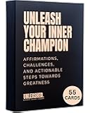 Daily Affirmation Cards to Unleash Your Best Self - 55 Cards with Empowering Quotes, Challenges & Practical Tips | Personal Growth Gift Idea for Driven Men & Women for Birthday, New Job, Christmas