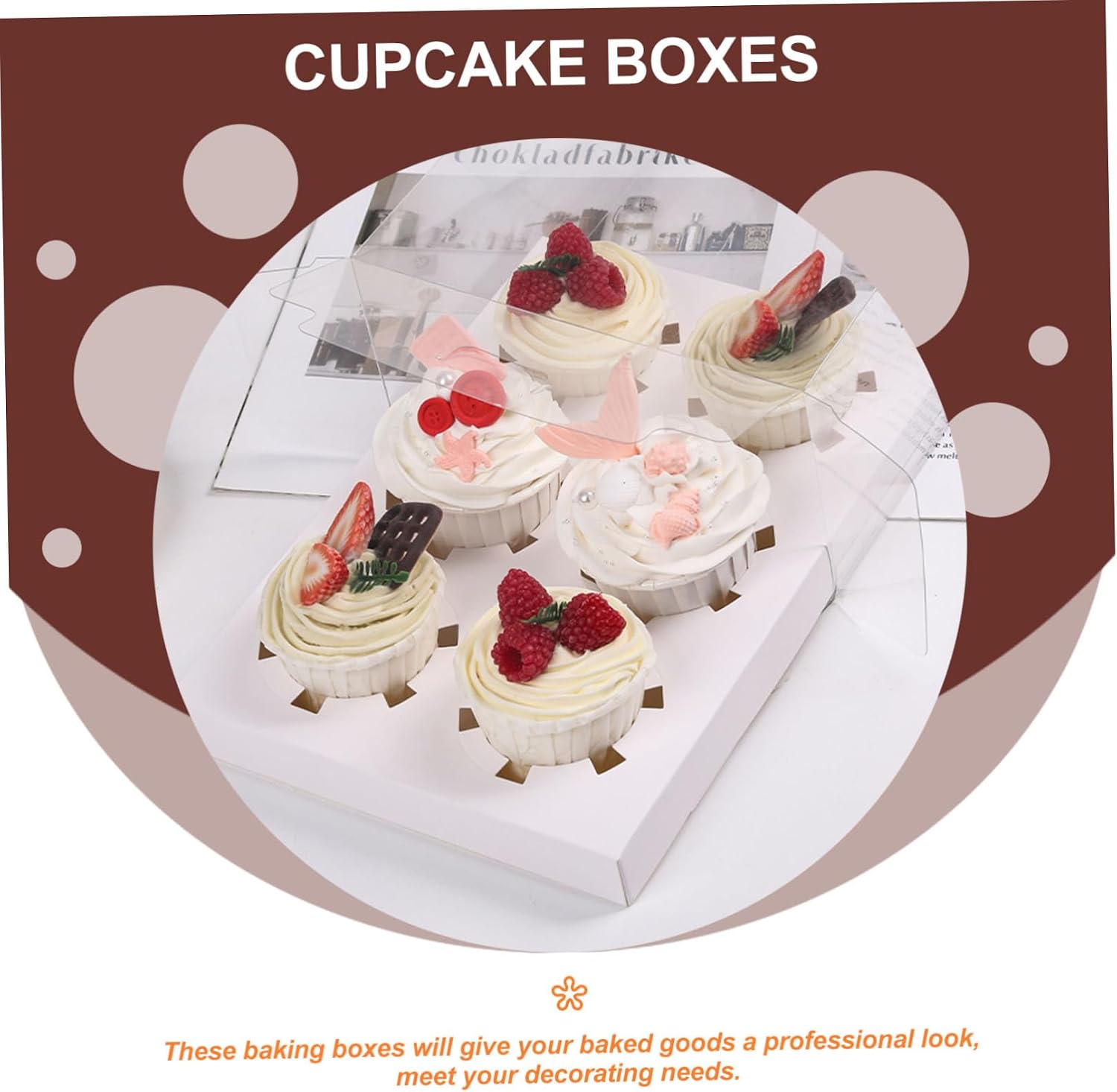 Garneck 4pcs Bakery Boxes Portable Cupcake Carrier Cupcake Containers Storage Box for Cake Muffin