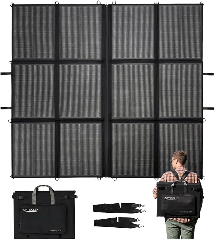 440W Portable Solar Panel, 17.2lbs Foldable SolarBag, Splits 2×220W Solar Blanket, 25% High Efficiency, Lightweight Solar Panel Charger for Camping, RV, SUV, Marine, Off Grid