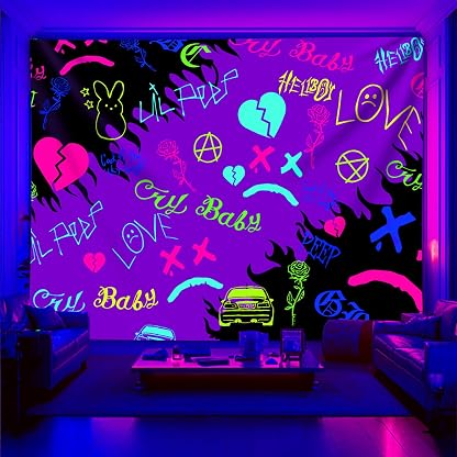 Lil Peep Tapeçaria Blacklight, Rapper Bandeira UV Pôster Luz Preta para Quarto (101 x 76 cm) por Artista não identificado — capa do álbum