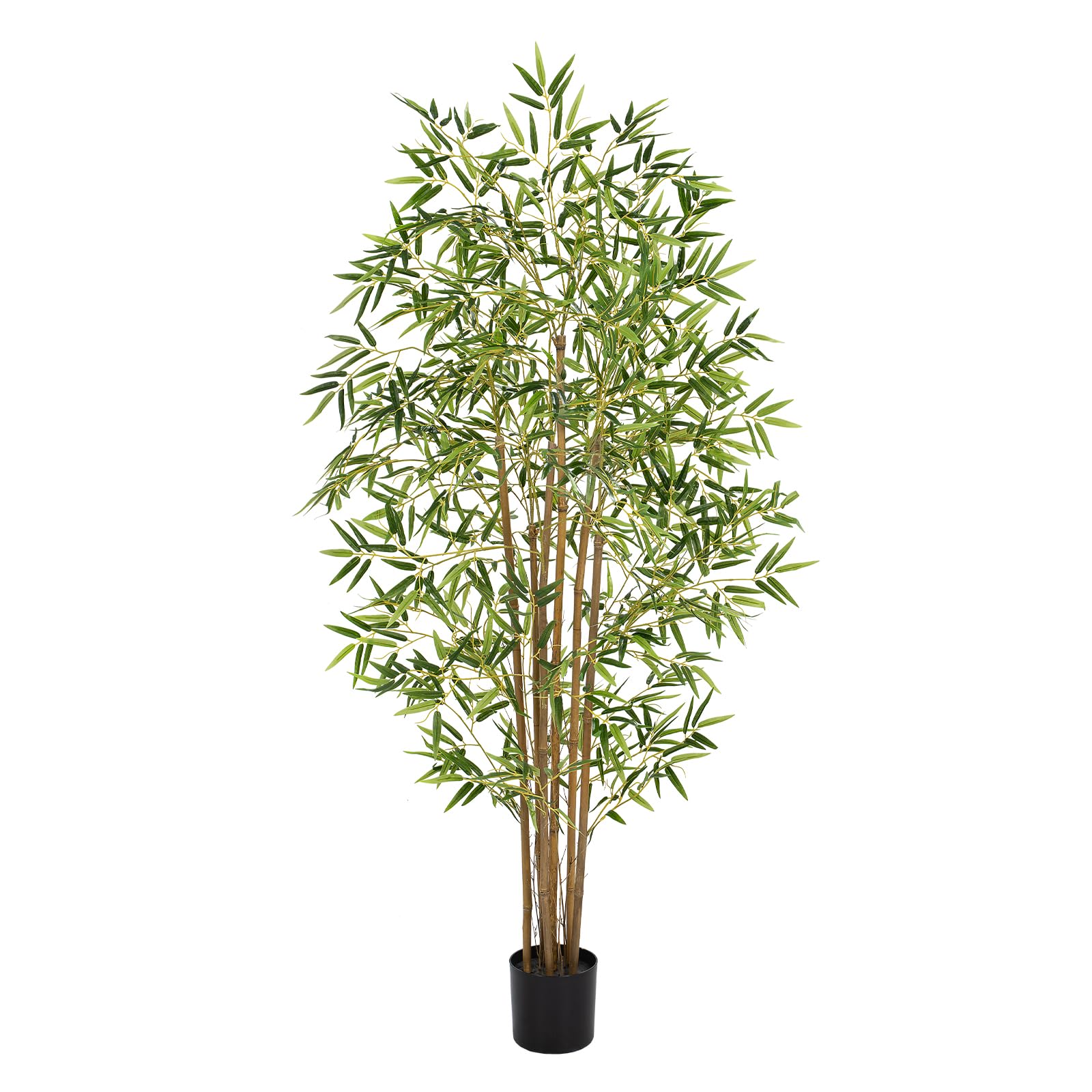 Keeplush Artificial Bamboo Plant 150cm-Featuring 1260 Realistic Leaves and 6 Natural Bamboo Trunks, Tall Artificial Plants with Lush - fake tree Indoor for Living Room Office Bedroom Home Decor