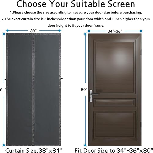 Miniatura 4 de Cortinas de puerta con aislamiento térmico magnético, puerta plegable de tela en capas más gruesas para puertas, cubierta de aislamiento temporal de