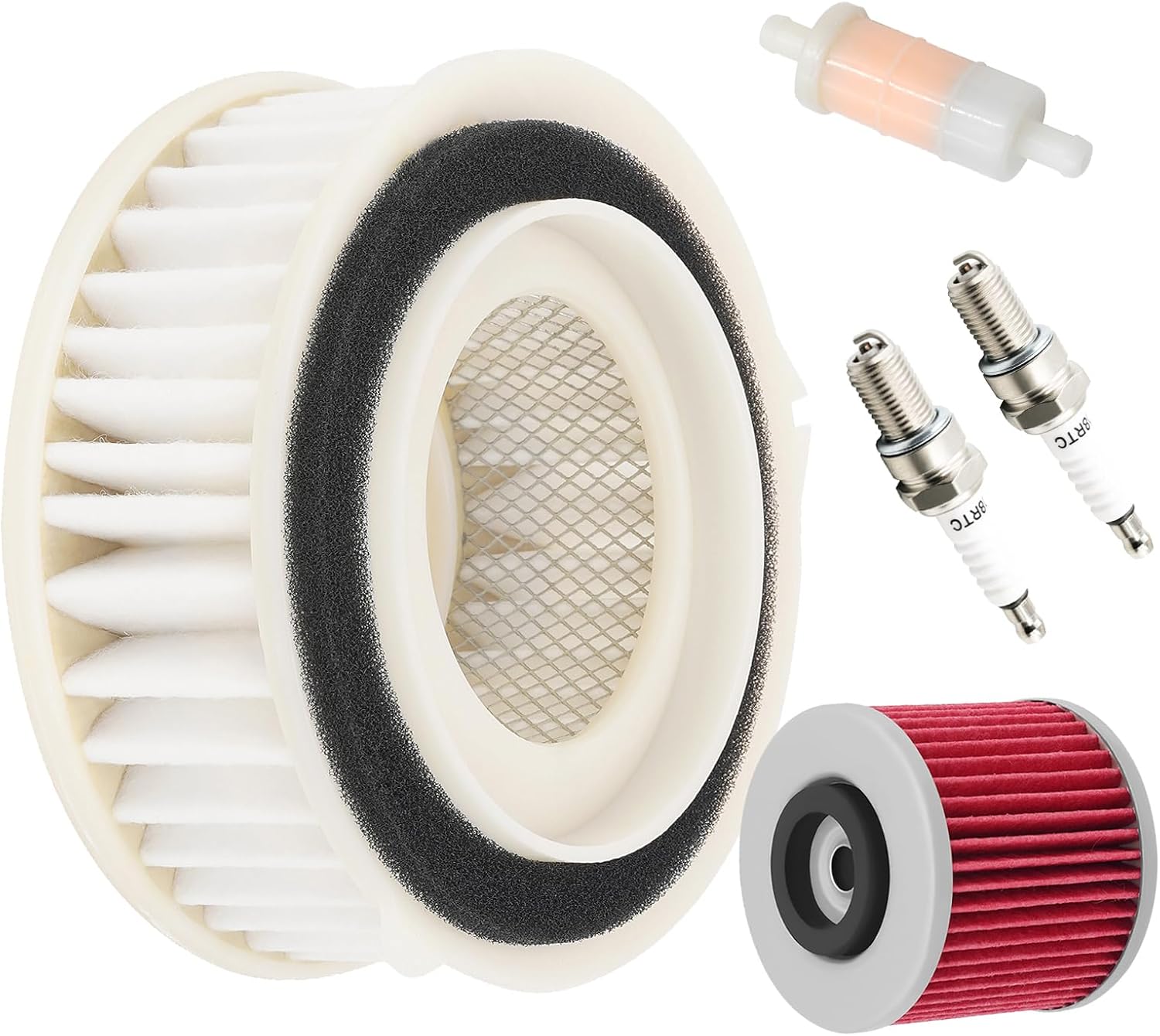 4TR-14451-00 Air Filter Replacement for Yamaha V-Star 650 XVS650 Custom 1998-2011, XVS650A Classic 1998-2010, XVS650AT Silverado,XVS650 DragStar 650,with Oil Filter Spark Plug Fuel Filter Kit