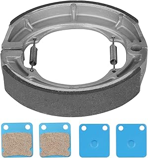 Front and Rear Brake Shoes Pads for 2002-2007 Suzuki Eiger 400 LTA400 2x4 Auto/LTF400 2x4 Manual/LTA400F 4x4 Auto/LTA400F 4x4 Manual, Replace MC0380