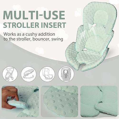Miniatura 5 de Inserto para asiento de automóvil infantil, cojín reversible 2 en 1 para asiento de automóvil para recién nacido, soporte para la cabeza y el
