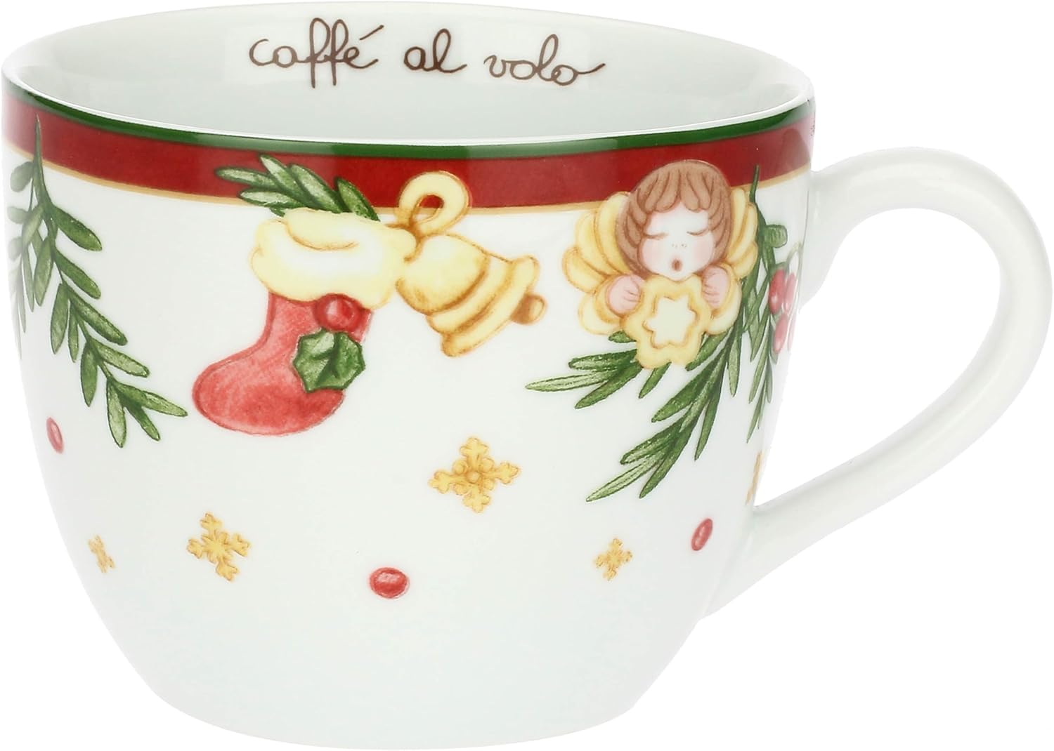 THUN, Breakfast Mug with Saucer in Porcelain, Christmas Surprises Collector's Cup, Gift Idea for Christmas, Cup Diameter 12.2 cm, 10 cm H, Capacity 650 cc, Saucer Diameter 19.5 cm