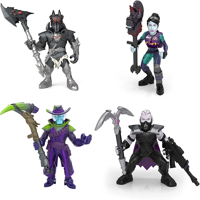 Fortnite Battle Royale Collection Figures - Deadfire, Sanctum, Spider Knight, Dark Bomber Squad Pack  4, Multi-Colour