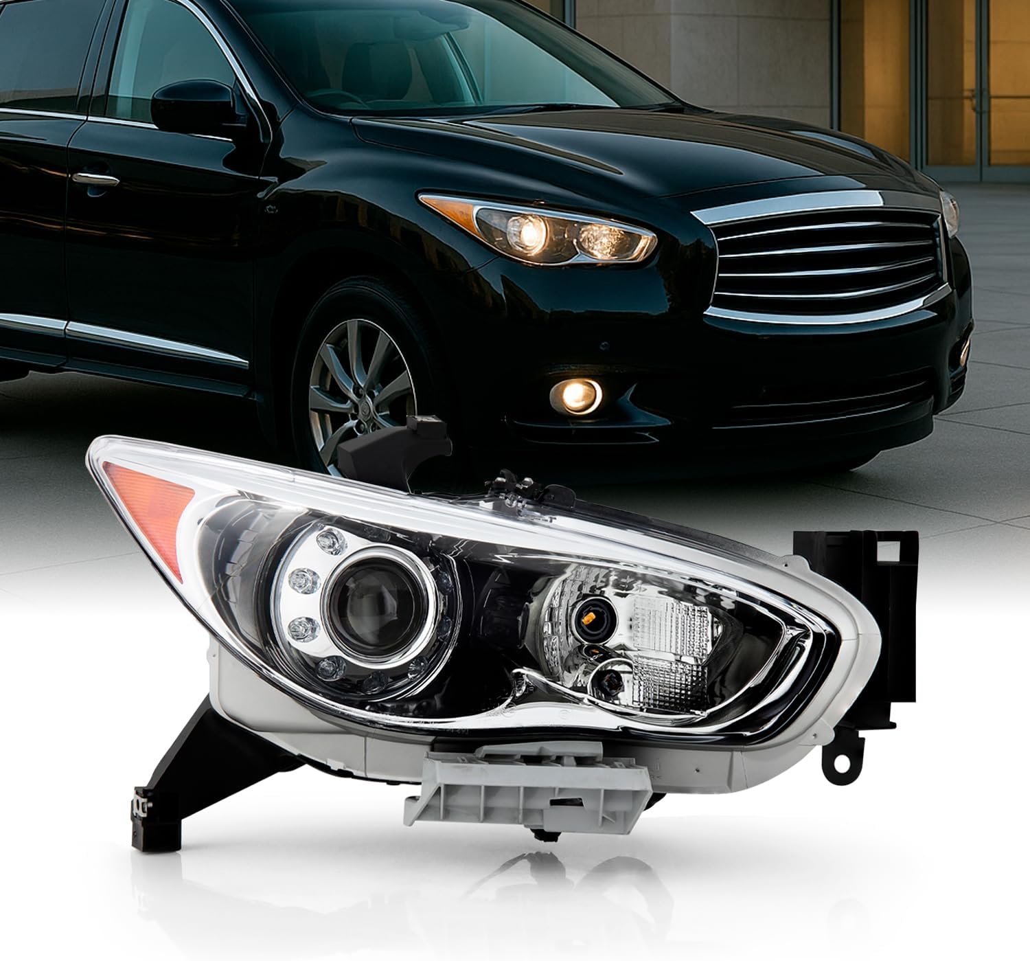 AKKON - Fits 2013 Infiniti Jx35 / 2014-2015 QX60 OE HID Model Projector LED Headlights Left Driver Side Assembly
