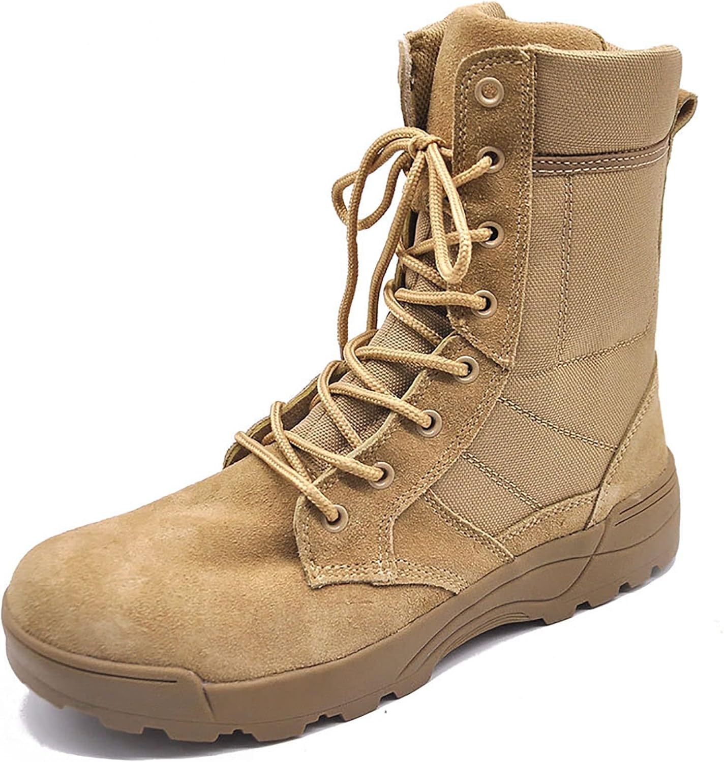 CLSQLXYJZC Men's High-top Tactical Military Boots, Spring Summer Outdoor Waterproof Suede Leather Tactical Boots, Comfort Non-slip Breathable Training Shoes