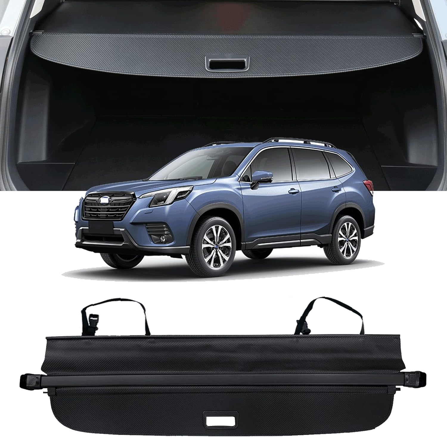 Retractable Cargo Cover Compatible with 2019-2024 Subaru Forester Trunk Cover Rear Trunk Security Cover Shielding Shade Privacy Screen Cover 2019 2020 2021 2022 2023 2024 Forester Cargo Cover Suba/ru Forester 2019-2024