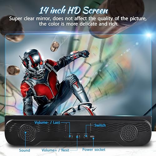 Miniatura 2 de Lupa de pantalla de teléfono de 14 pulgadas con altavoz Bluetooth, amplificador de pantalla de teléfono móvil con soporte elástico plegable 2 en 1,