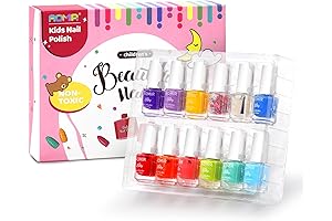 11 Colors + Fast-Dry Non-Toxic Nail Polish Kit for Kids Ages 3+