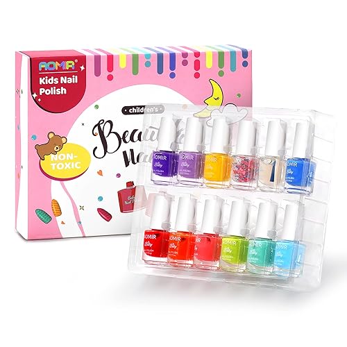 Juego de esmaltes de uñas para niños, no tóxico, para niños pequeños, a base de agua, natural, seguro, de secado rápido, juego de esmalte de uñas de