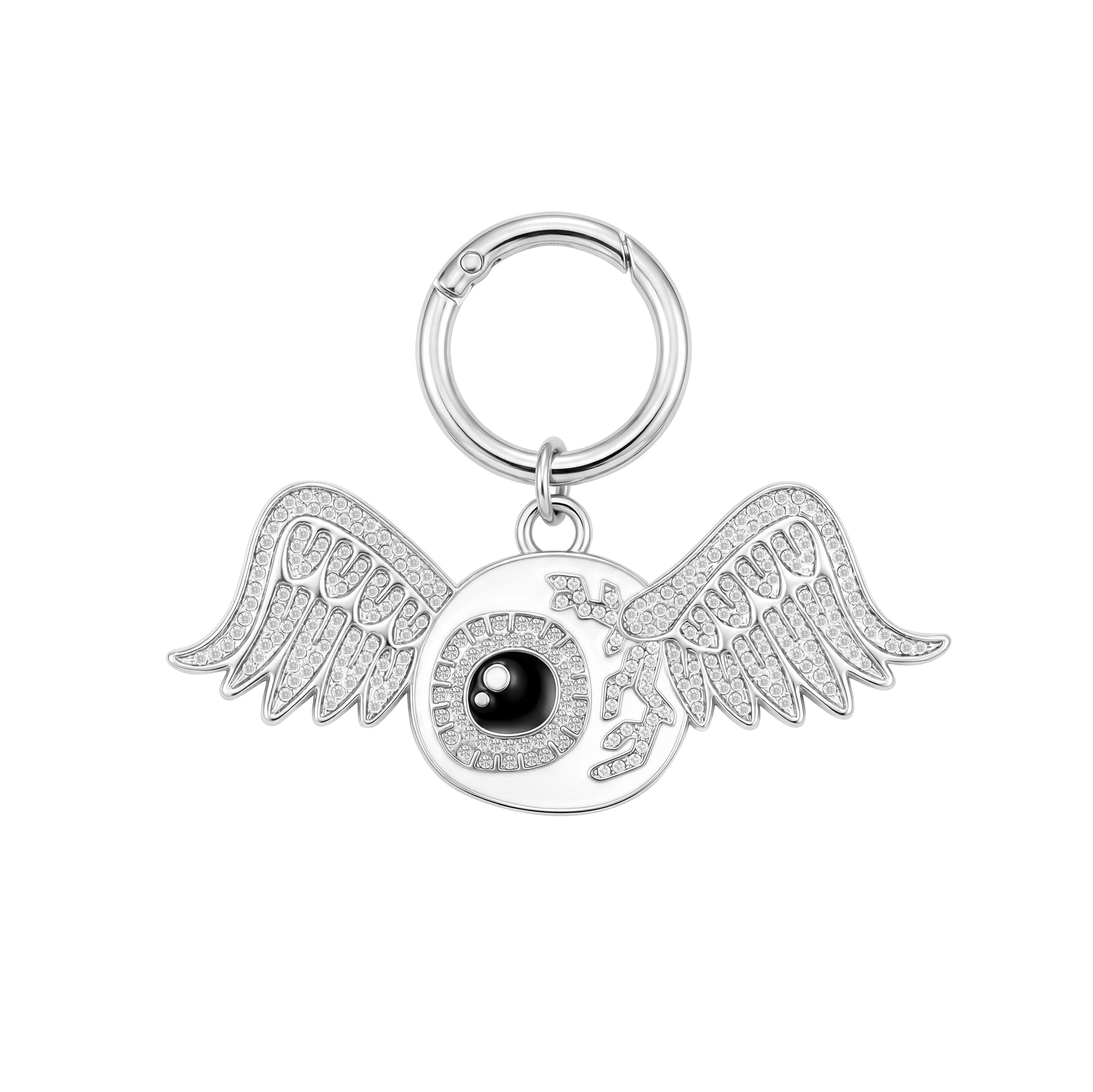 Clear Rhinestones, Hinged Key Ring