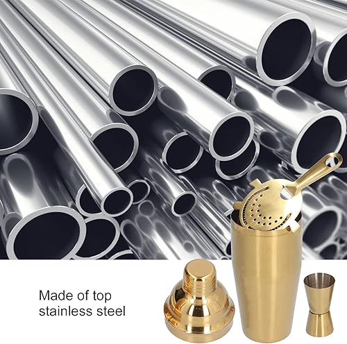 Miniatura 9 de Kit de mixología, juego de cóctel de moda de acero inoxidable de 25.4 fl oz, kit de herramientas de bar con colador, taza de medida para bar de