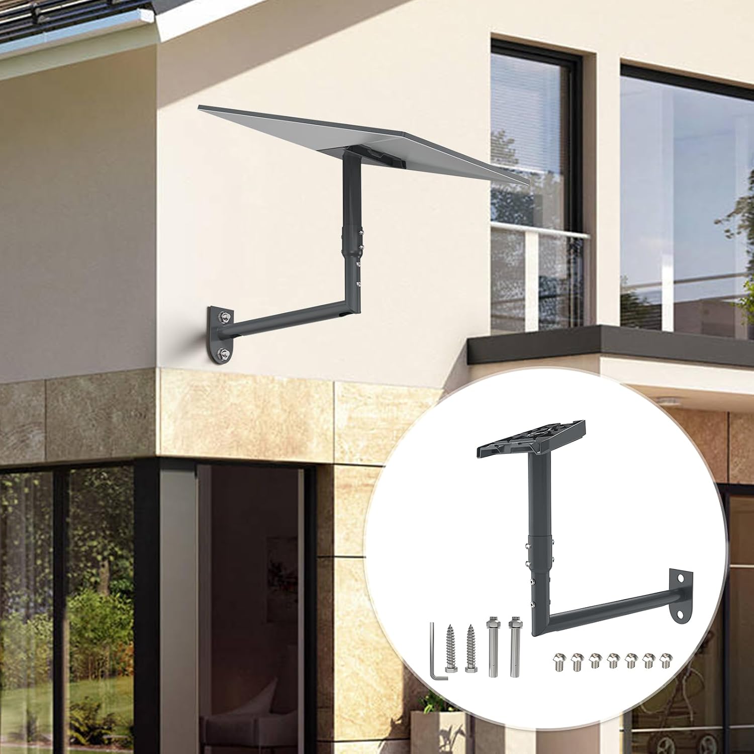 EDUP LOVE® Starlink Wall Mount for Starlink Standard 4, 4X, Gen 3, V4 Dish | Starlink Gen 3 V4 Dish Mount, 360° Adjustable Aluminum Roof / Wall / Pole Mount, Weatherproof Starlink Gen 3 Accessories