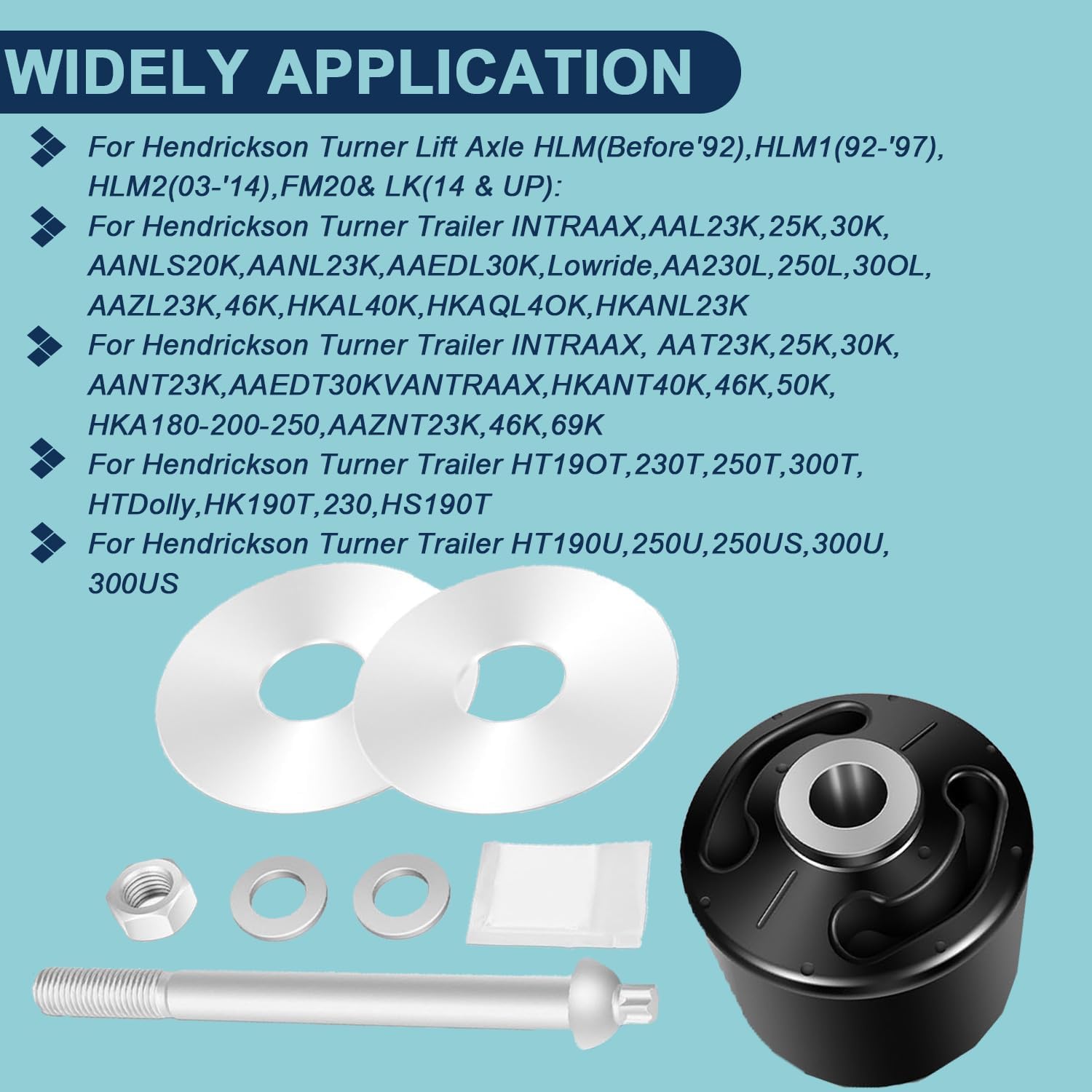 Quik Align Pivot Bolt Bushing Kit Fit for Hendrickson Turner Lift & Trailer,replace for Hendrickson S-24691S S-21166
